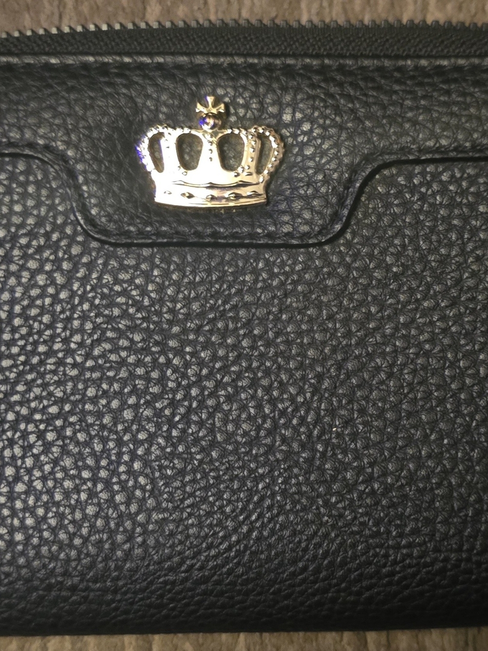 Juicy Couture Cream and Black Logo Lined Wallet